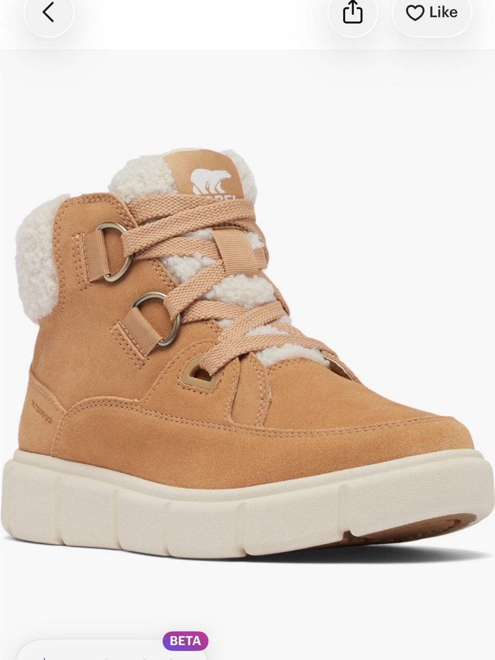 NWT Sorel Womens Explorer 111 Joan NW Waterproof Boot. Size 10 . tawny buff